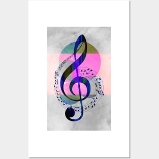 Musical Treble Clef Posters and Art